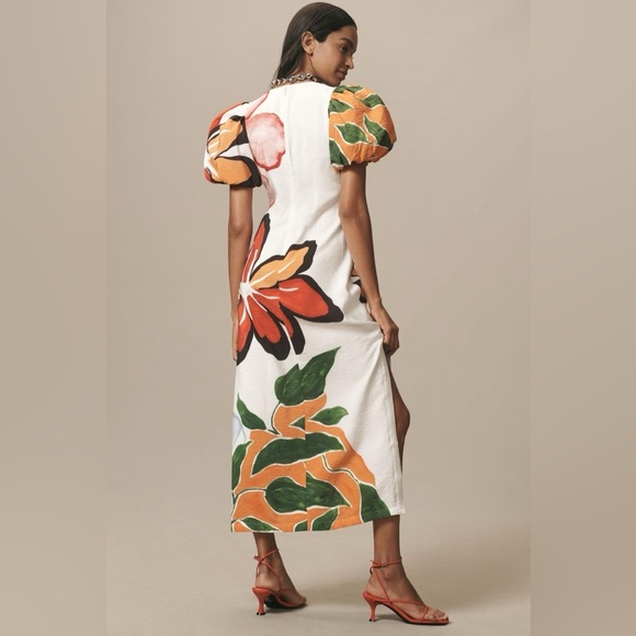 By Anthropologie Puff-Sleeve A-Line Maxi Dress - Picture 3 of 6